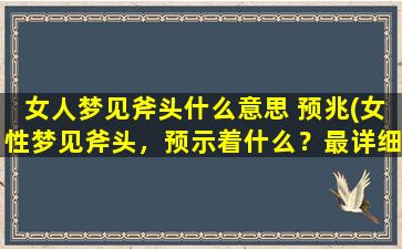 女人梦见斧头什么意思 预兆(女性梦见斧头，预示着什么？最详细解析！)